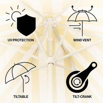 Collins 9 ft. Classic Cottage Tassel Market Patio Umbrella